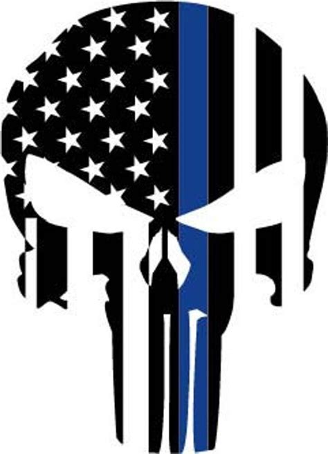 The Punisher Skull Flag Police Officer Svg Thin Blue