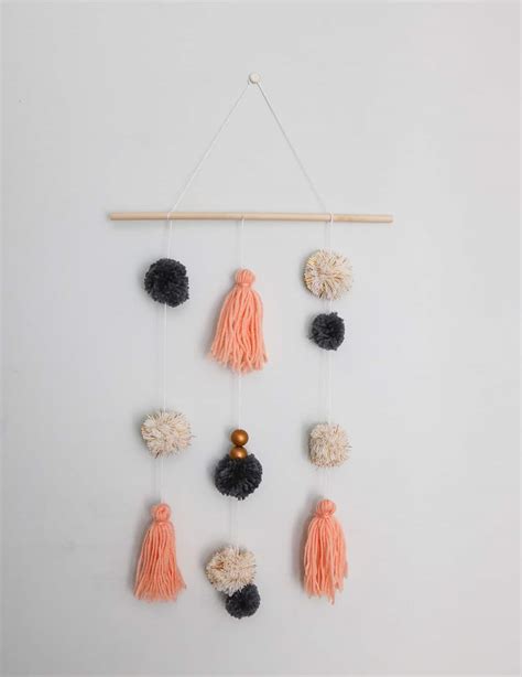 Colorful Fun And Easy Diy Pom Pom Wall Hanging Tutorial