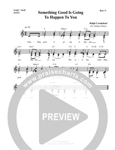 Something Good Is Going To Happen To You Sheet Music Pdf Dennis Prince