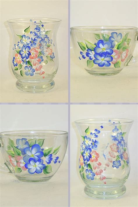 Hand Painted Glassware Glass Painting Designs Painting Glassware Hand Painted Glassware