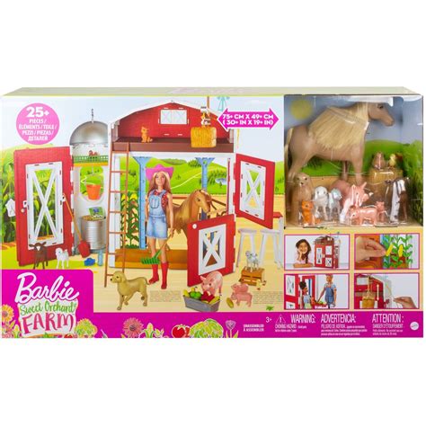 Barbie Sweet Orchard Farm Playset With Barn 11 Animals Working