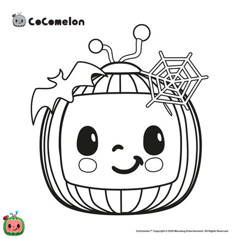 Cocomelon Coloring Pages Halloween Pumpkin