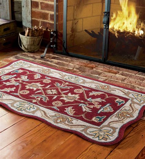 Hand Tufted Fire Resistant Scalloped Wool Mclean Hearth Rug Walmart