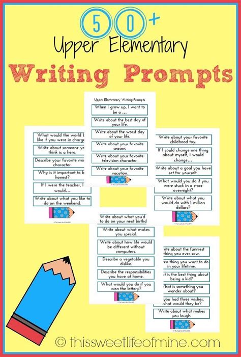 Free Printable 50 Upper Elementary Writing Prompts Writing Prompts
