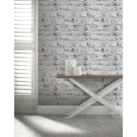 Arthouse Whitewash Wall White Wallpaper 671100 The Home Depot