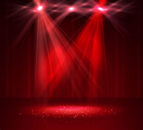 Red Stage Lighting Vector Background Dream Red Dream Stage