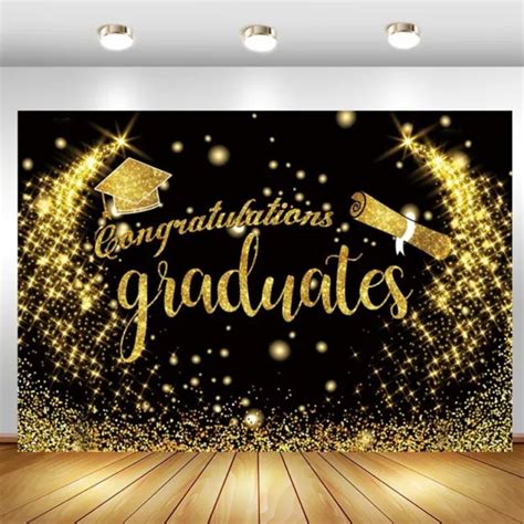 Class Of 2023 Graduation Backdrop Congrats Party Gold Photo Background