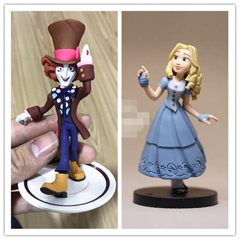 2pcslot 9cm Original Alice In Wonderland Figure Toysalice In