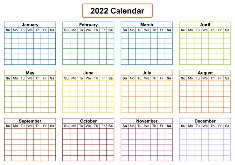 Blank 12 Week Calendar To Print
