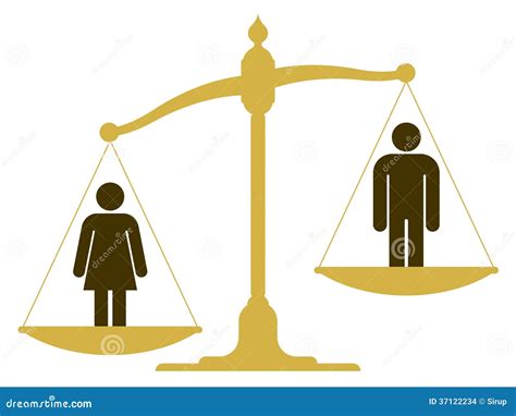 Unbalanced Scale With A Man And Woman Stock Vector Illustration Of