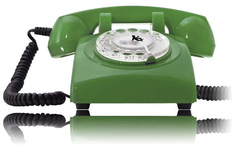 Retro Vintage Telephone 1960s Green Desk Phone Rotary Dial Classic Home