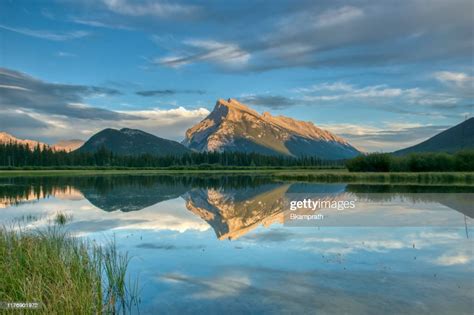 Beautiful Scenery Of Vermillion Lakes At Sunset In Banff National Park