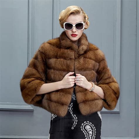 genuine mink fur coat women luxury fur jacket russia sable mink marten real fur coats high end
