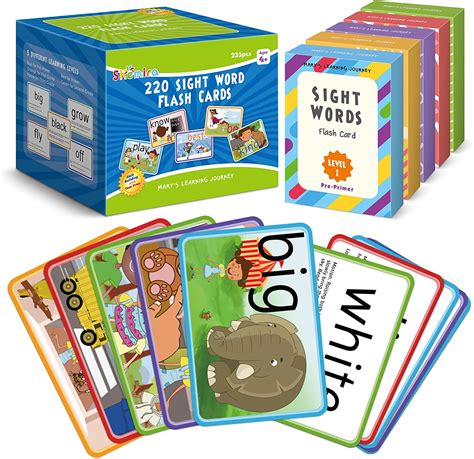 Shemira 220 Sight Words Flash Cards For Preschool