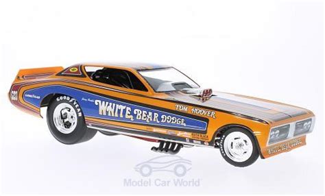 Diecast Model Cars Dodge Charger 1971 118 Ertl Funny Car White Bear