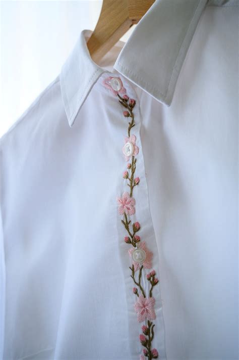Hand Embroidered Shirt Customized Shirt Flowers Shirt Etsy