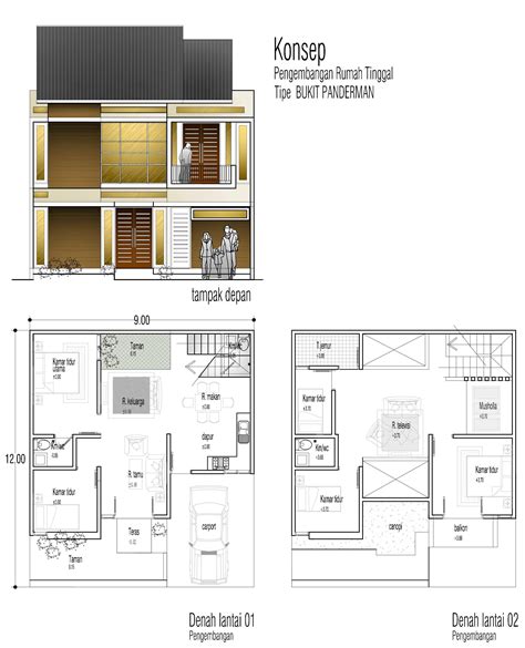 gambar desain rumah minimalis  lantai ukuran