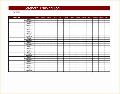 6 Workout Log Template Excel Excel Templates Excel Templates