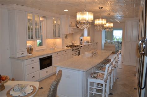 White Raised Panel Cabinets Farmhouse Kitchen New York By