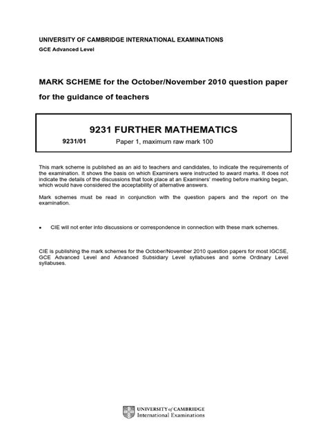 Further Maths Past Papers Pdf Teaching Mathematics Mathematical