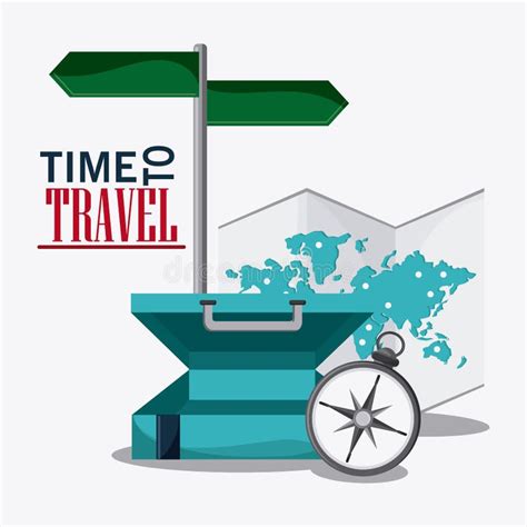 Time Travel Vacation Trip Icon Stock Vector Illustration Of Visiting