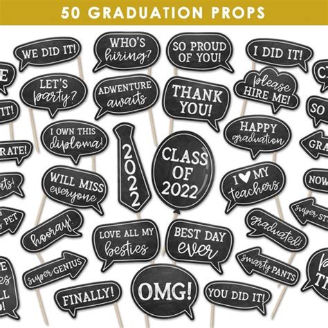 Graduation Photo Booth Props And Decorations Printable 2022 Etsy