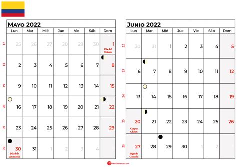 Calendario Mayo Y Junio Colombia Calendario Junio Calendario Julio Calendario Mes De Mayo