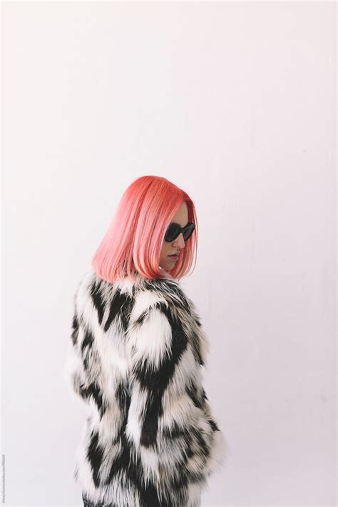 Cool Babe Woman With Pink Hair By Stocksy Contributor Alexey Kuzma Stocksy