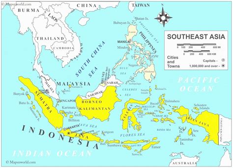 Southeast Asia Physical Map New Physical Features Map South Asia Inside