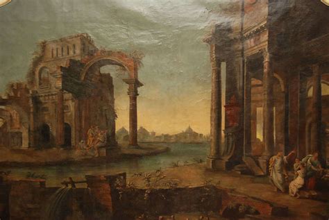 A Monumental Roman Painting Of Ancient Ruins And People At 1stdibs