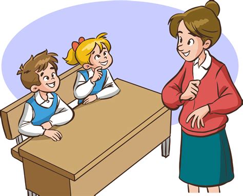Teacher And Students Teaching In Classroom Cartoon Vector 17309588