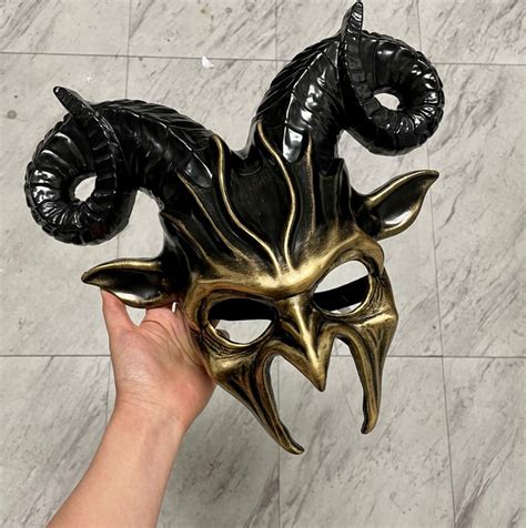 Gold Goat Ram Horns Masquerade Masks Face Mask Usa Free Shipping