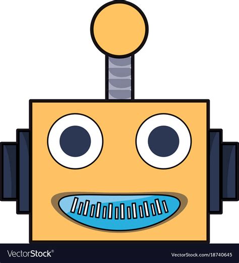 Cartoon Robot Head Icon Royalty Free Vector Image