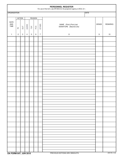 Da Form 647 Fill Out And Sign Online Dochub