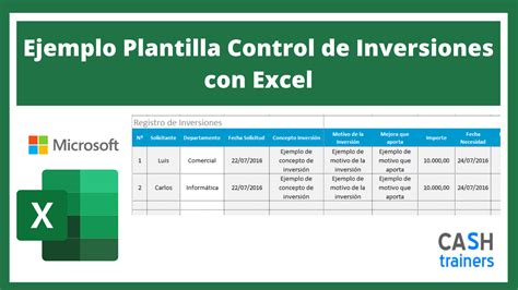 Ejemplo Plantilla Control De Inversiones Con Excel