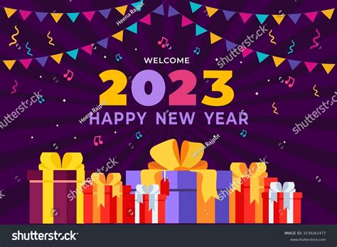 Vector Illustration Welcome 2023 Happy New Stock Vector Royalty Free
