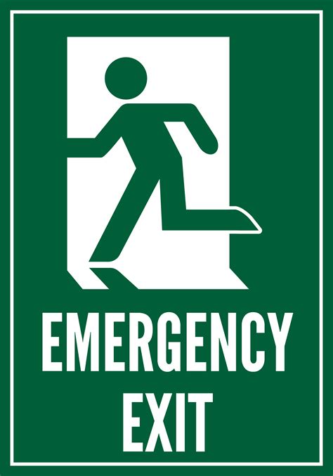 Emergency Exit Sign Vinyl Sticker Size 7w X 10h Lazada Ph