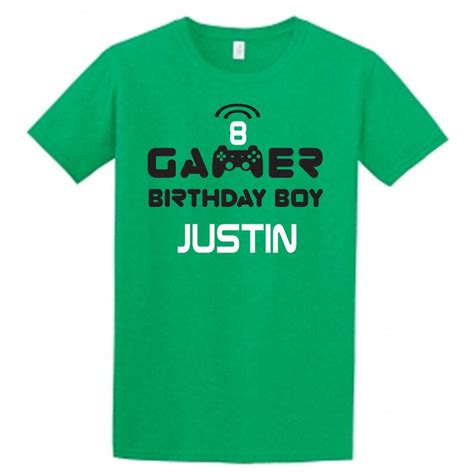 Gamer Birthday Boy Shirt Personalized Gamer Shirt Custom Etsy