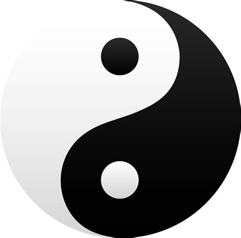 Black And White Yin Yang Symbol Free Clip Art