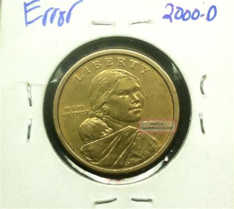 2000 D Sacagawea Gold Dollar Error Double Die Rare Sandh