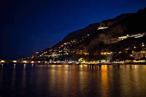 Amalfi Coast By Night Royalty Free Stock Photo