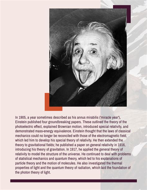 Albert Einstein Biography Biografía Template