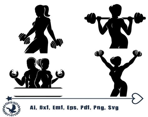Fitness Crossfit Gym Women Silhouettesvg Etsy Crossfit Gym