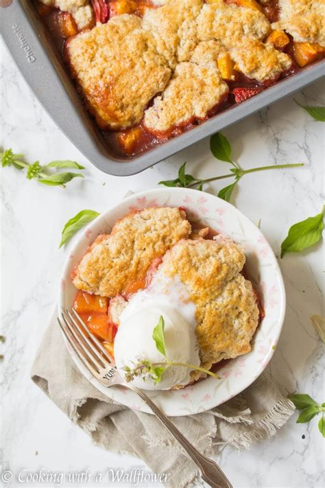 Strawberry Peach Cobbler à La Mode Cooking With A Wallflower