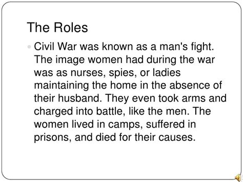 the role of women in the civil war