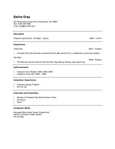 Everybody has got to start somewhere and. 12 Free High School Student Resume Examples for Teens | Hloom