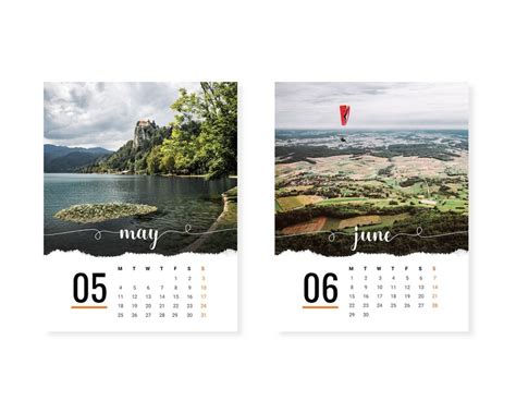 2020 Landscapes Printable Calendar Template Letter Size Etsy