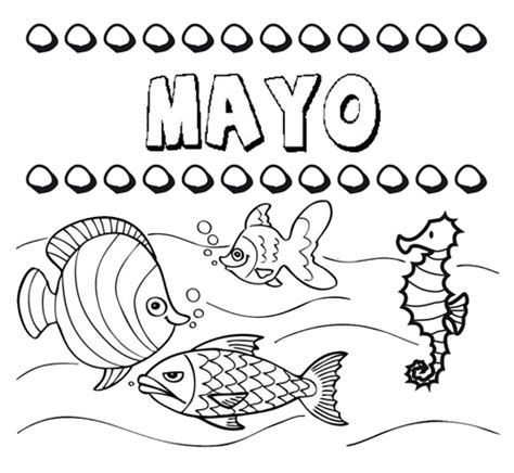 Imágenes, carteles y dibujos del día de las madres | 10 de mayo. Dibujos de los nombres. Nombre Mayo para pintar, colorear e imprimir