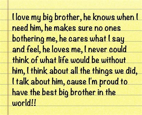 I Love My Big Brother Message For Brother Brother N Sister Quotes