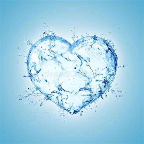 Heart From Water Splash Isolated On White Aff Water Heart